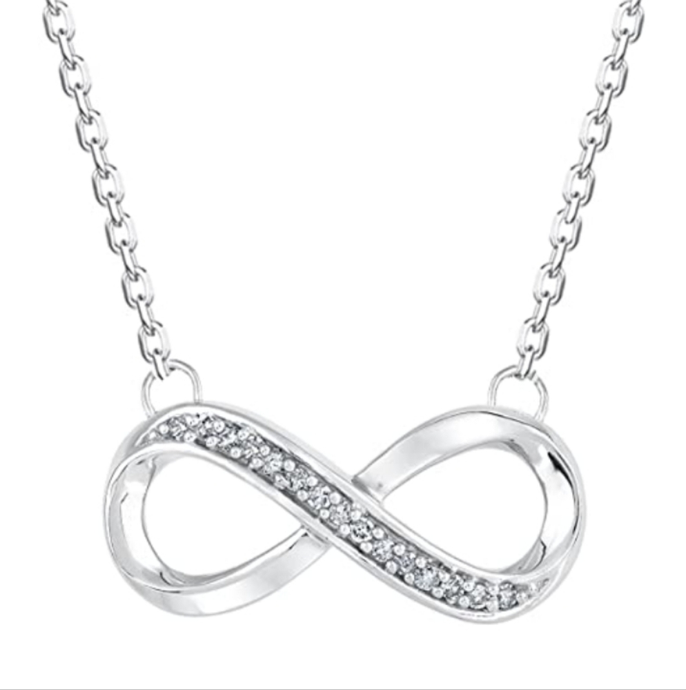 Fervent Infinity Necklace Crystal Lab-Simulated Cubic Zirconia ultra Clear 925